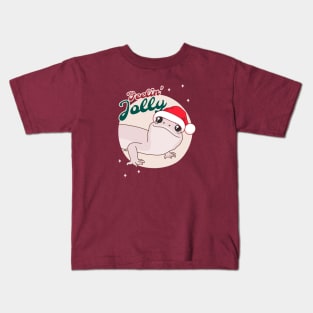 Blizzard Leopard Gecko, Christmas Edition! Feelin Jolly! Green BG Kids T-Shirt